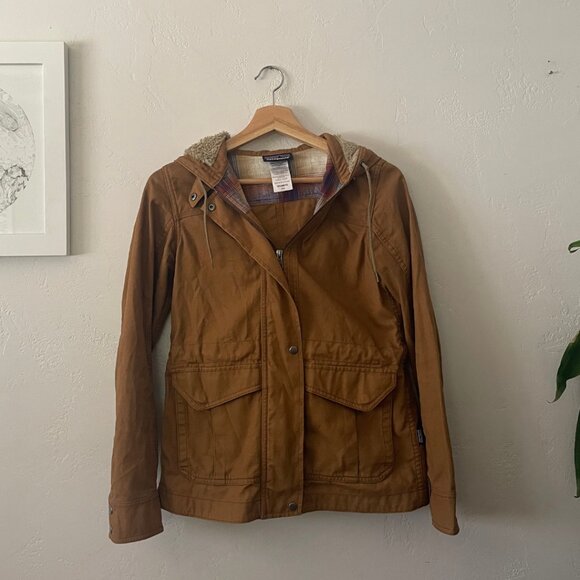 PATAGONIA W's Prairie Dawn 100% Cotton Canvas Jacket in Bear Brown | Size XS - Picture 3 of 9